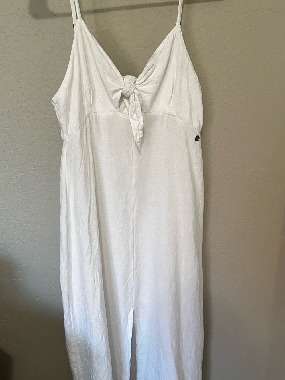 Roxy White Tie-Front Midi Slip Dress